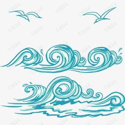 海浪简笔画图片大全,简笔画中的海洋魅力